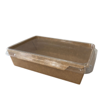 Kraft Food Container with Lid 1200 ml 19,6x13,3x4,8 cm 50 Stück