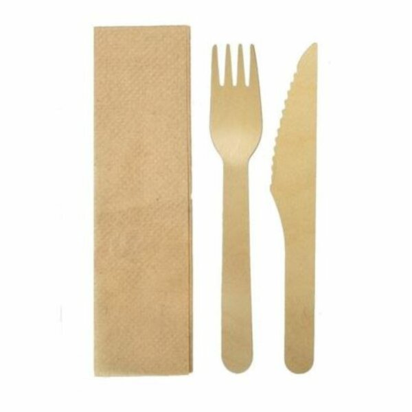 Wooden Cutlery Set Wrapped