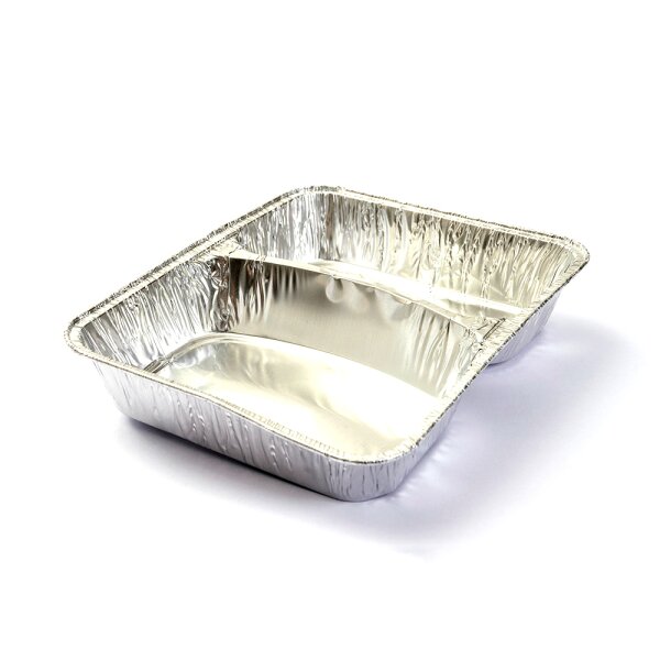 Aluminium Tray Divided Bulk 22,5x17,5x4 cm 100 pcs.