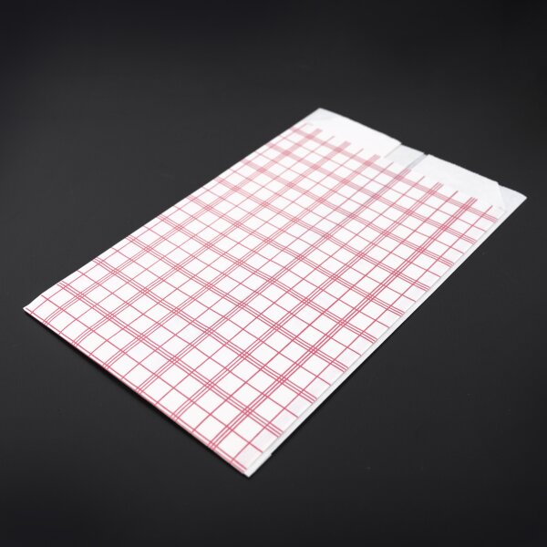 Paper Bag Snack Chequered White-Red 12x22x10 cm