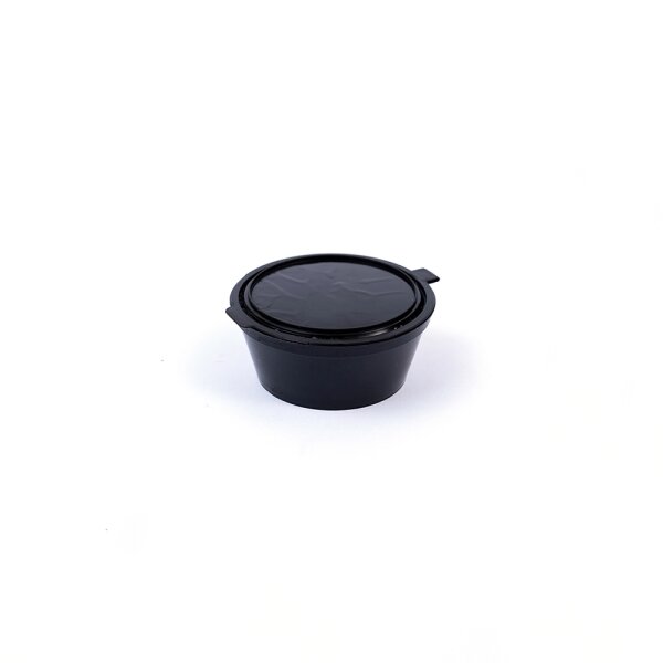 Sauce Cup with Attached Lid Black 70ml 100 pcs.